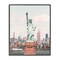 Stupell Industries Statue of Liberty Skyline Framed Giclee Wall Art Design by Nataly White